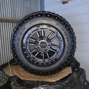 275.65.18 RTX rims and GY Duratrac Tires with 15 32nds of tread left.webp